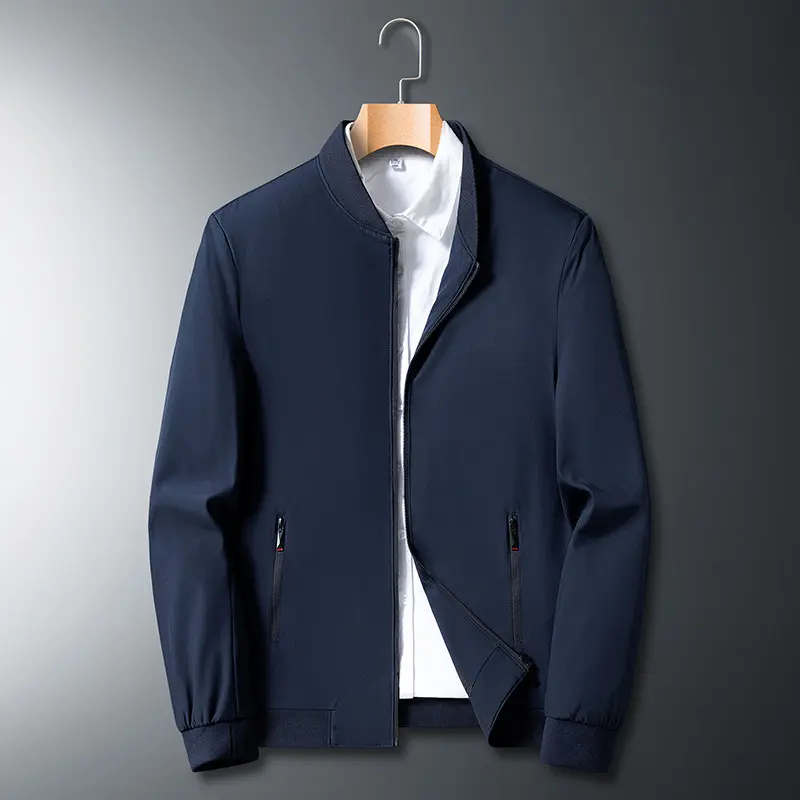 Spring Autumn Men's Business Jackets Man Outwear Windbreaker Zipper Coats Men Solid Color Formal Trench Jackets Clothing