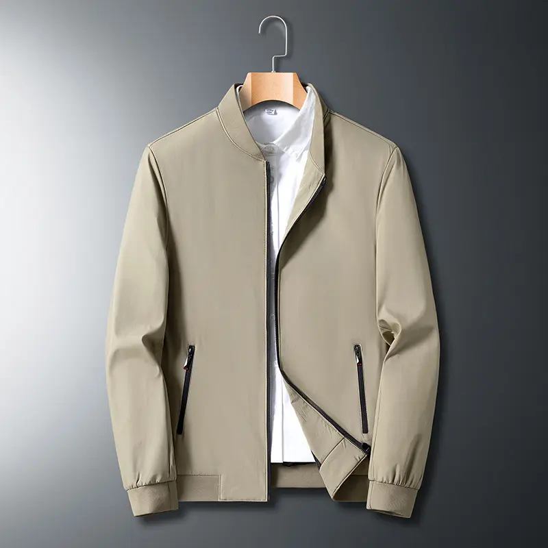 Spring Autumn Men's Business Jackets Man Outwear Windbreaker Zipper Coats Men Solid Color Formal Trench Jackets Clothing
