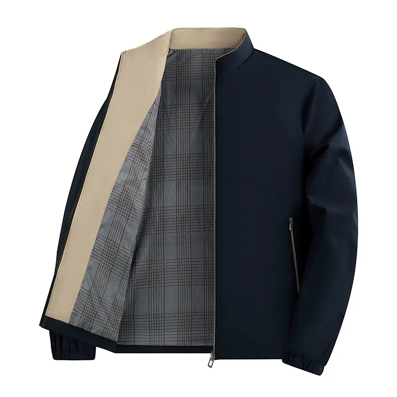 Spring Autumn Men's Business Blazer Fashion Men Stand Collar Windbreaker Coats Casual Teenager Sports Uniform Trench Jacket 5XL