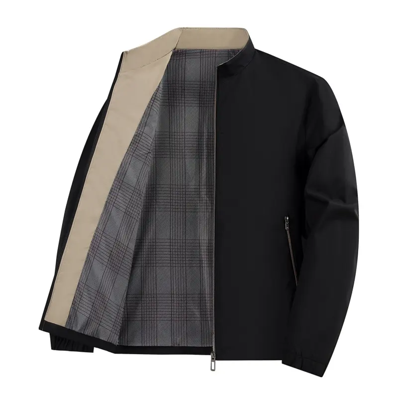 Spring Autumn Men's Business Blazer Fashion Men Stand Collar Windbreaker Coats Casual Teenager Sports Uniform Trench Jacket 5XL