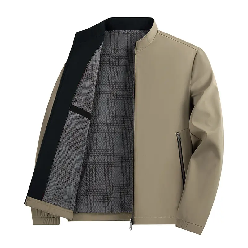 Spring Autumn Men's Business Blazer Fashion Men Stand Collar Windbreaker Coats Casual Teenager Sports Uniform Trench Jacket 5XL