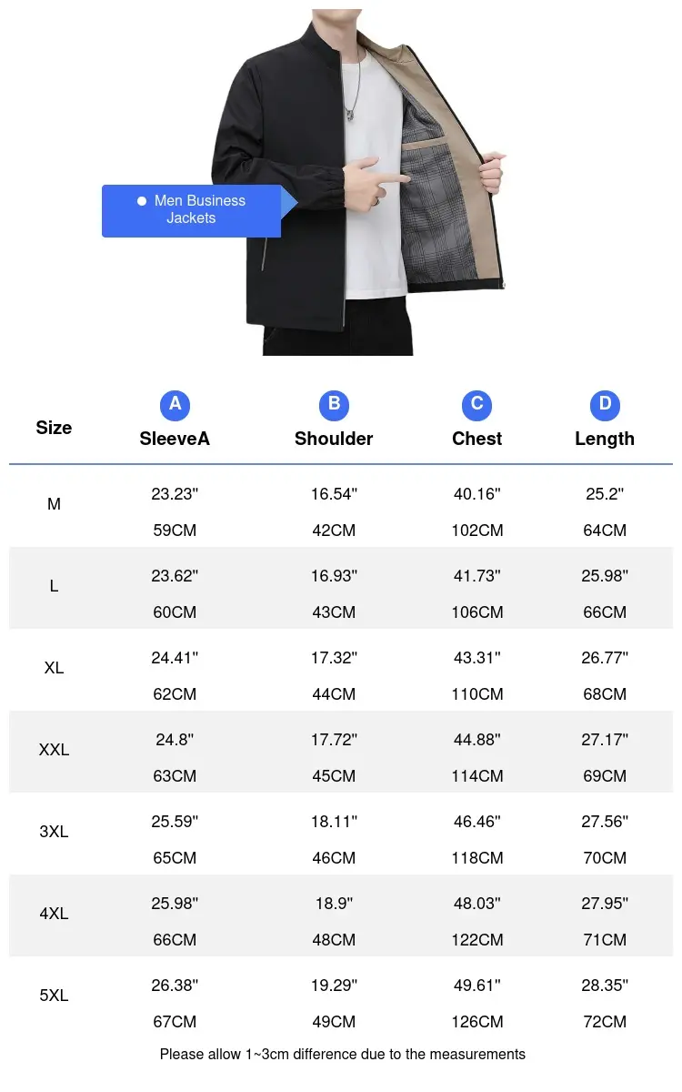 Spring Autumn Men's Business Blazer Fashion Men Stand Collar Windbreaker Coats Casual Teenager Sports Uniform Trench Jacket 5XL