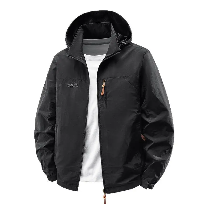Spring Mens Hiking Waterproof Jacket Outdoor Men Casual Windbreaker Hooded Coats Men Sports Breathable Tactical Jacket Clothing