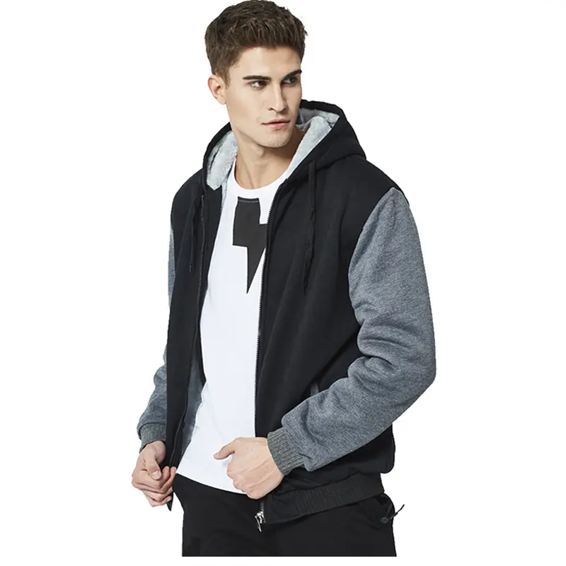 Winter Men's Warm Jacket Casual Men Fleece Lined Windbreaker Hooded Coats Mens Thicken Sports Cardigan Jackets Man Clothing