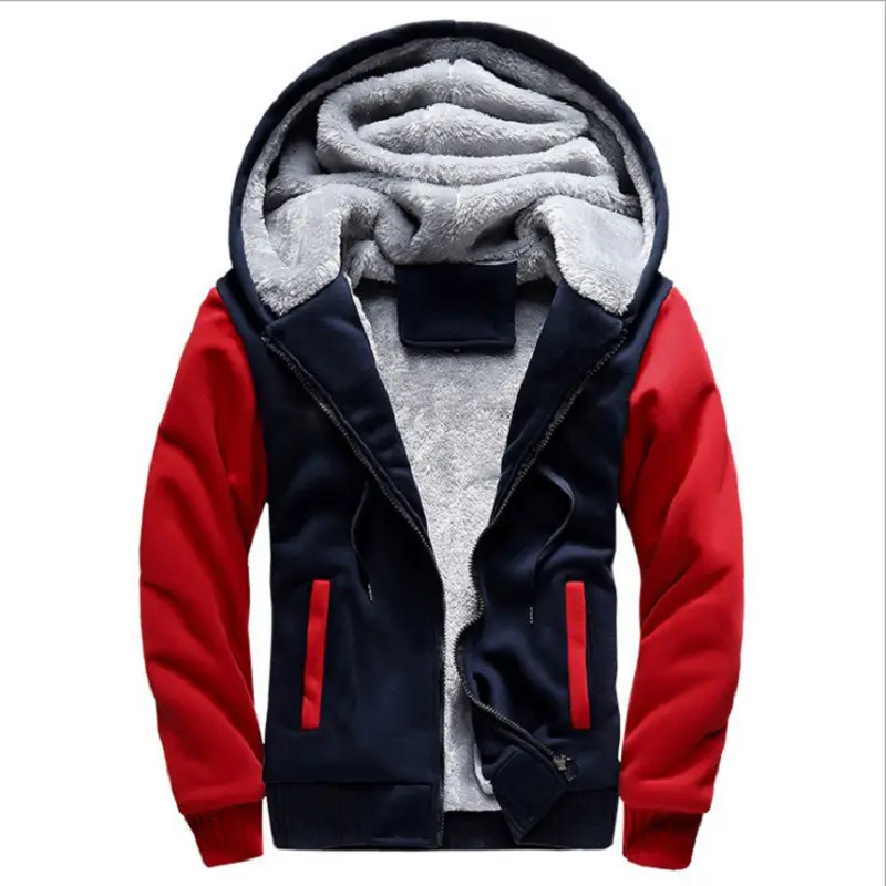 Winter Men's Fleece Warm Padded Jackets Casual Male Thick Hooded Parka Coats Men Sports Camo Cardigan Jacket Brand Clothing