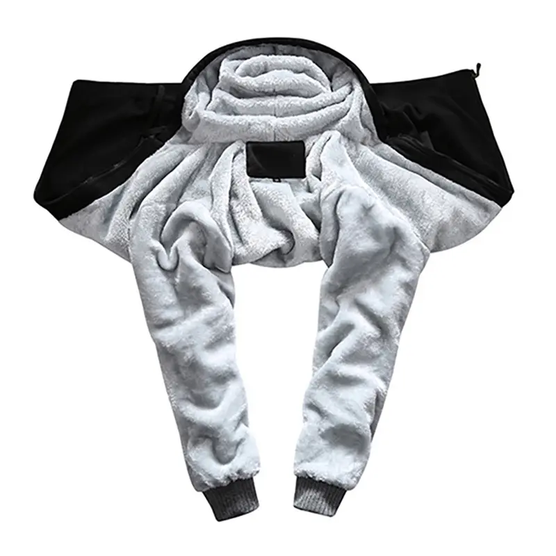 Winter Men's Fleece Warm Padded Jackets Casual Male Thick Hooded Parka Coats Men Sports Camo Cardigan Jacket Brand Clothing