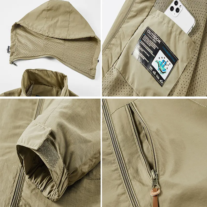 Spring Mens Hiking Waterproof Jacket Outdoor Men Casual Windbreaker Hooded Coats Men Sports Breathable Tactical Jacket Clothing