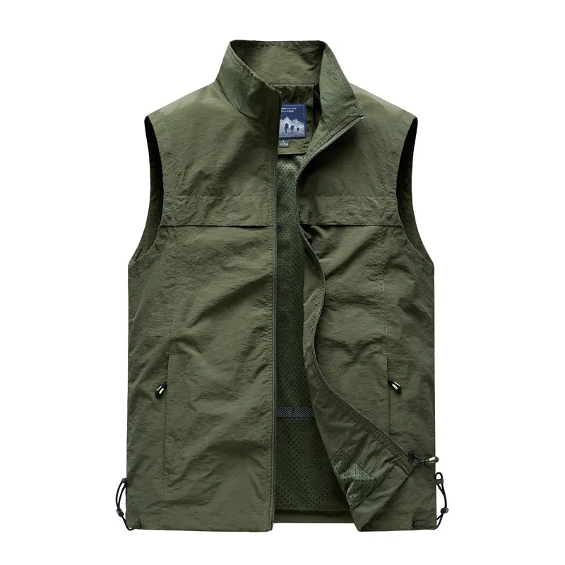 Summer Men's Mesh Vests Casual Outdoor Multi-Pocket Breathable Waistcoats Fashion Lightweight Sports Sleeveless Jacket Clothing