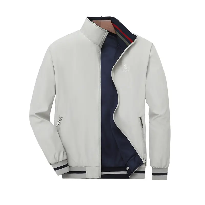Spring Autumn Men's Both-Side Wear Bomber Jacket Fashion Men Sports Zipper Coats Outdoor Men Loose Business Jacket Clothing 5XL