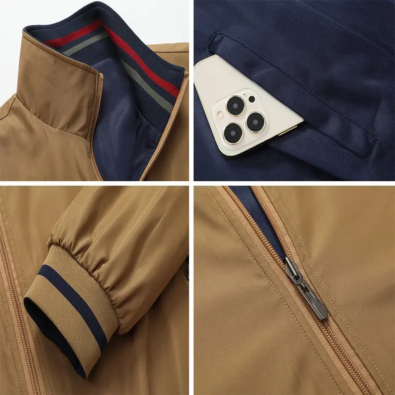 Spring Autumn Men's Both-Side Wear Bomber Jacket Fashion Men Sports Zipper Coats Outdoor Men Loose Business Jacket Clothing 5XL