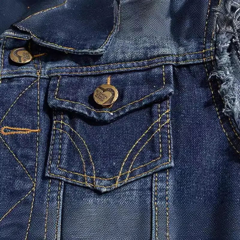 Summer Men's Cotton Jean Vests Fashion Man Retro Rippded Hole Waistcoat Men Punk Streetwear Hip Hop Sleeveless Jackets Clothing