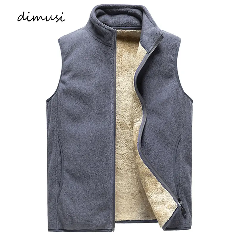 Winter Men's Polar Fleece Vests Mens Fashion Warm Waistcoats Outdoor men Stand Collar Thermal Windbreaker Vests Clothing 8XL