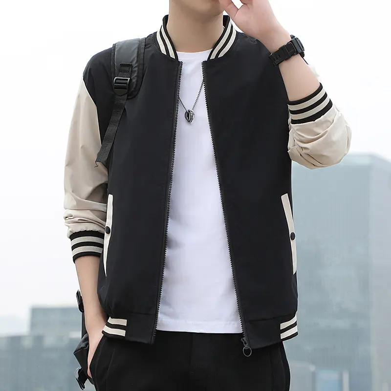 Spring Autumn Men's Bomber Jackets Fashion Hip Hop Streetwear Coats for men Windbreaker Baseball Uniform Jackets Clothing