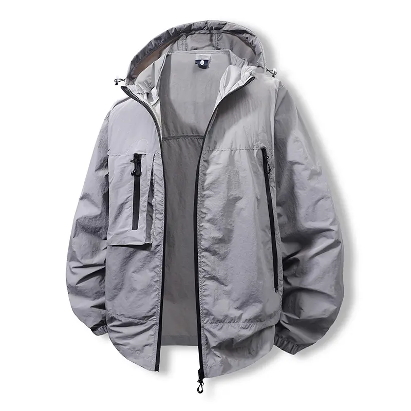 Spring Summer Mens Lightweight Sunscreen Jacket Outdoor Men Quick Dry Hiking Hooded Coats Men Breathable Fishing Jacket Clothing