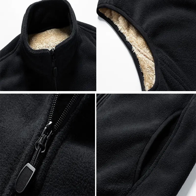 Winter Men's Polar Fleece Vests Mens Fashion Warm Waistcoats Outdoor men Stand Collar Thermal Windbreaker Vests Clothing 8XL