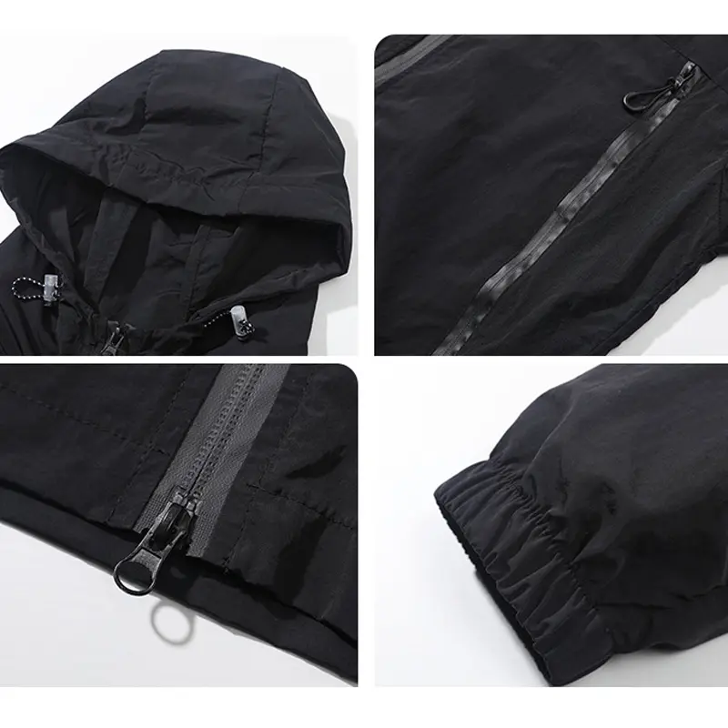 Spring Summer Mens Lightweight Sunscreen Jacket Outdoor Men Quick Dry Hiking Hooded Coats Men Breathable Fishing Jacket Clothing