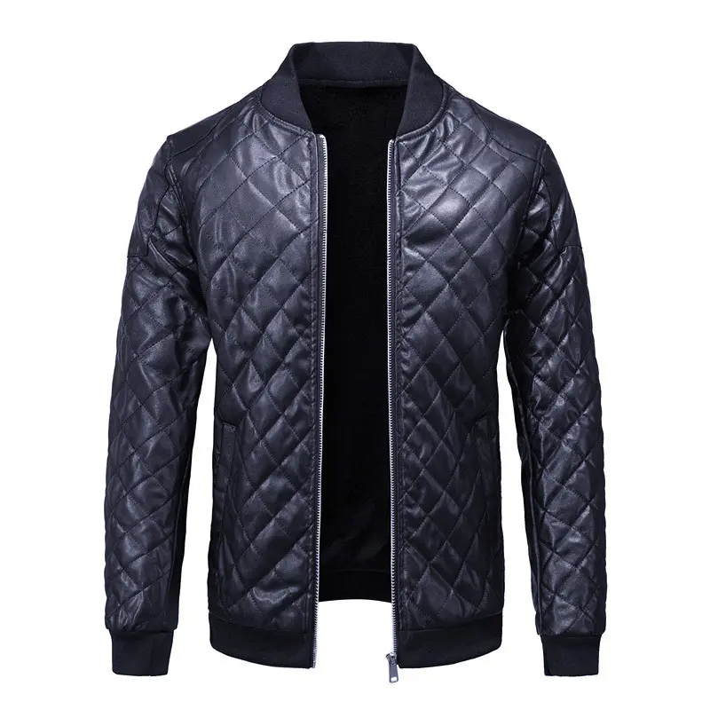 DIMUSI Autumn WInter Men's PU Jacket Casual Mens Warm Vintage Moto Faux Leather Coats Fashion Hip Hop Zipper Leather Jacket men