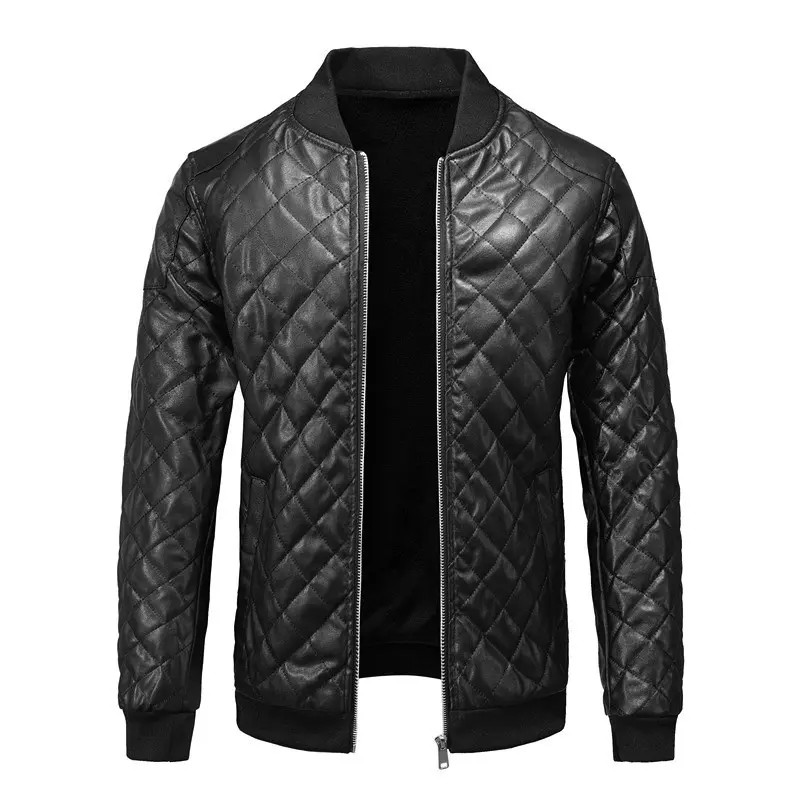 DIMUSI Autumn WInter Men's PU Jacket Casual Mens Warm Vintage Moto Faux Leather Coats Fashion Hip Hop Zipper Leather Jacket men