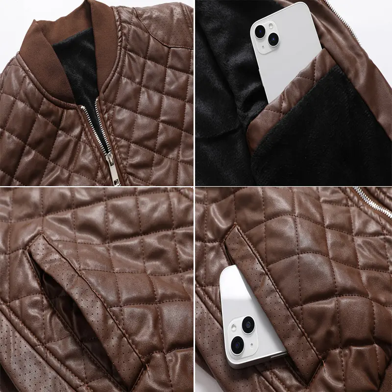 DIMUSI Autumn WInter Men's PU Jacket Casual Mens Warm Vintage Moto Faux Leather Coats Fashion Hip Hop Zipper Leather Jacket men