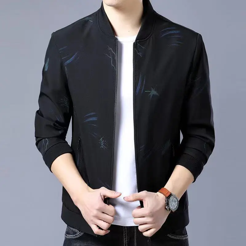Spring Autumn Men's Bomber Jacket Fashion Men Loose MA-1 Pilot Zipper Coats Men Windbreaker Baseball Uniform Jacket Clothing