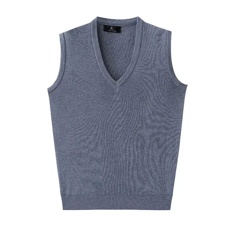 Autumn Winter Men's Pullover Knitted Vest Mens Retro V-Neck Jumper Knitted Waistcoats Men Wool Warm Sweater Vest Clothing