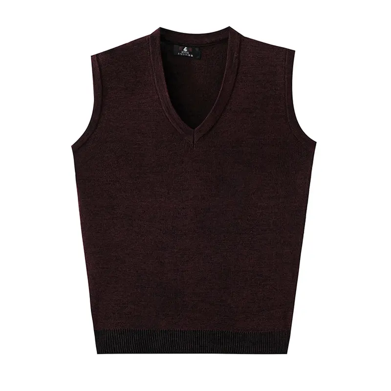 Autumn Winter Men's Pullover Knitted Vest Mens Retro V-Neck Jumper Knitted Waistcoats Men Wool Warm Sweater Vest Clothing