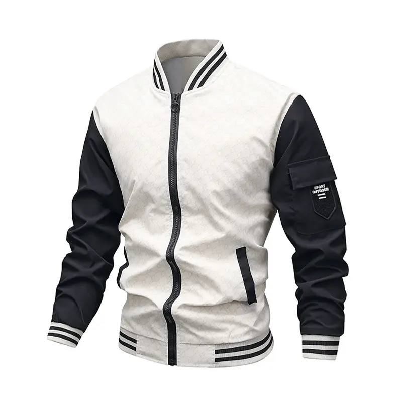 Spring Autumn Men's Bomber Jacket Casual Sports Windbreaker Baseball Jacket For Men Zip Up Coat with Pockets Top Clothing 5XL