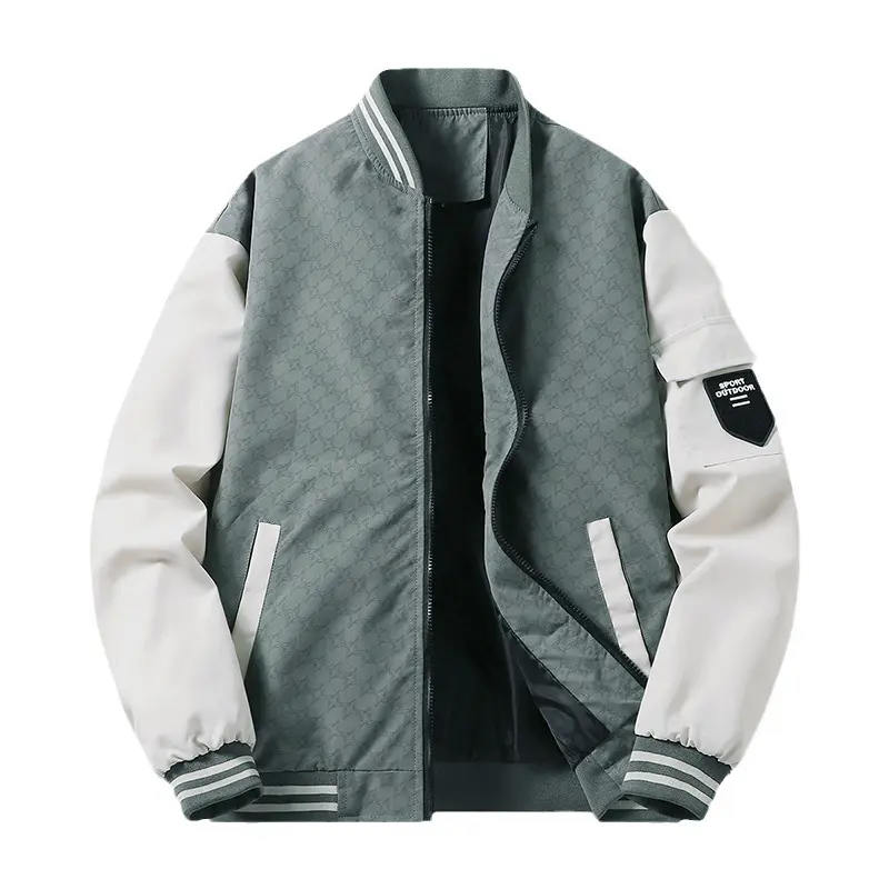 Spring Autumn Men's Bomber Jacket Casual Sports Windbreaker Baseball Jacket For Men Zip Up Coat with Pockets Top Clothing 5XL