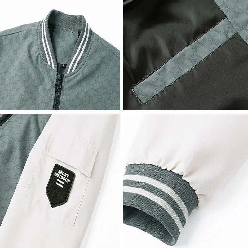Spring Autumn Men's Bomber Jacket Casual Sports Windbreaker Baseball Jacket For Men Zip Up Coat with Pockets Top Clothing 5XL