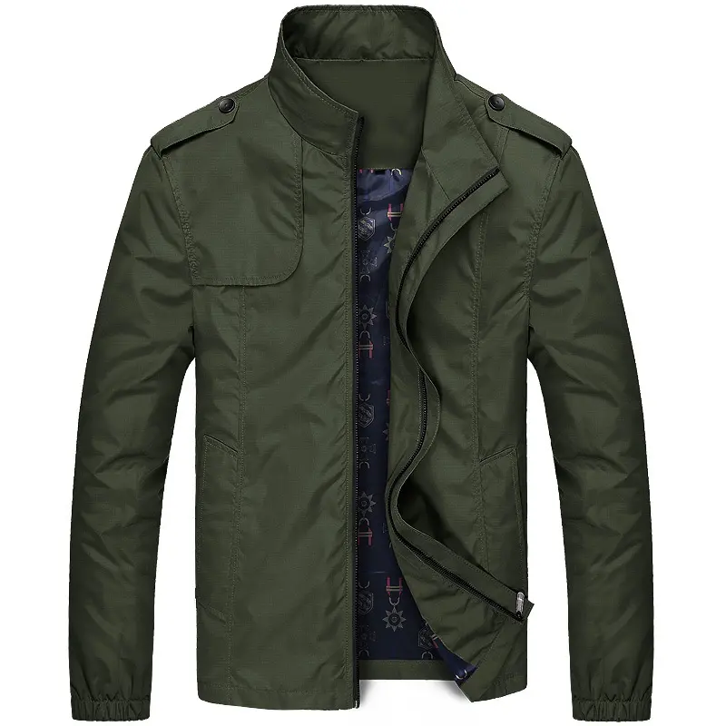 Autumn Men's Bomber Jackets Man Sports Thin Waterproof Windbreaker Coats Causal Men Stand Collar Business Trench Jacket Clothing