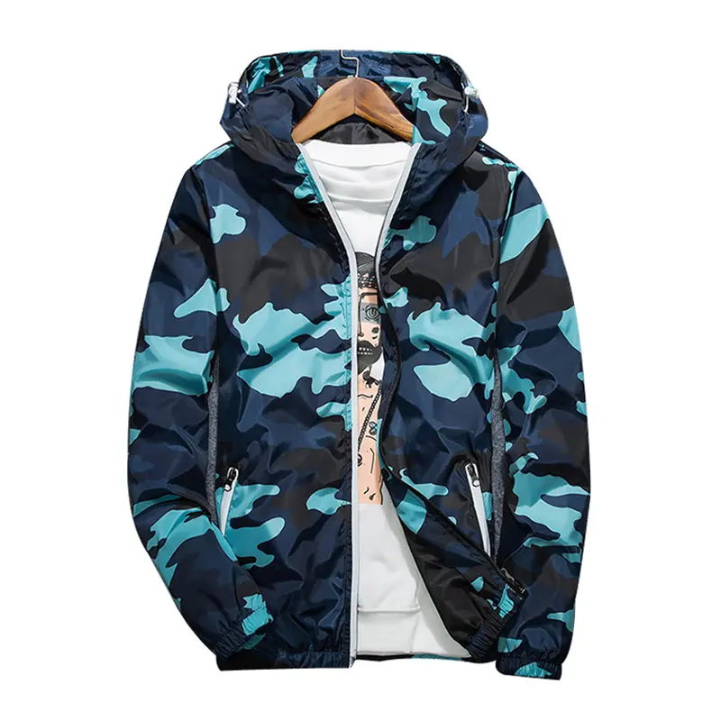 Spring Autumn Mens Camo Bomber Jackets Men stylish Reflective MA-1 Pilot Hooded Coats Men Sports Windbreaker Breathable Jackets