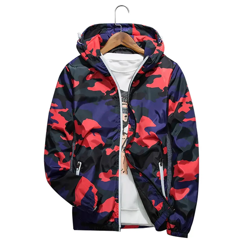 Spring Autumn Mens Camo Bomber Jackets Men stylish Reflective MA-1 Pilot Hooded Coats Men Sports Windbreaker Breathable Jackets