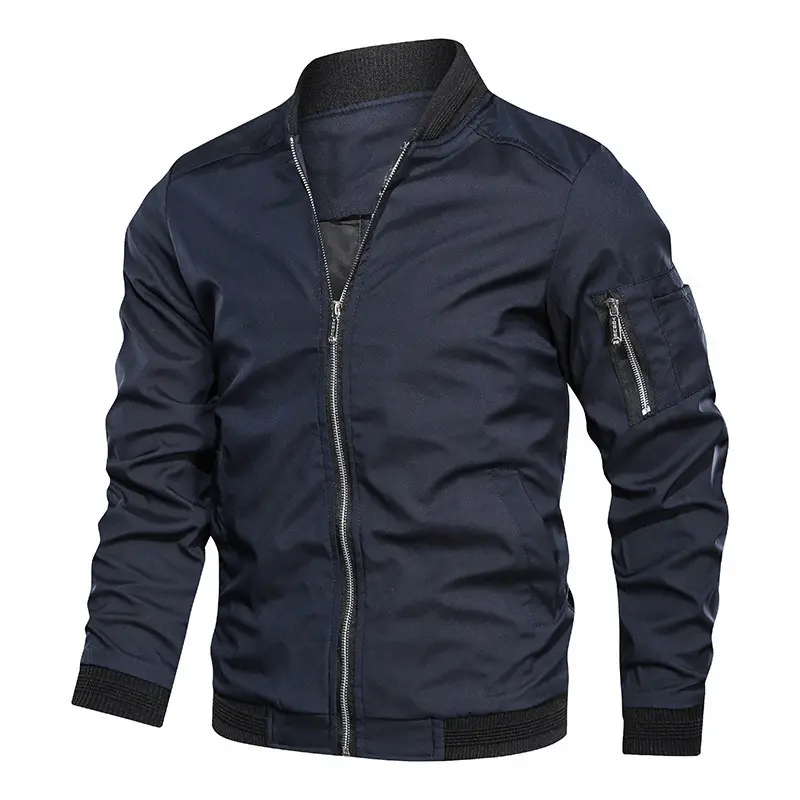 DIMUSI Spring Men's Bomber Jacket Casual Men Men's Lightweight Sportswear Jacket Fashion Windbreaker Zip Up Coat with Pockets