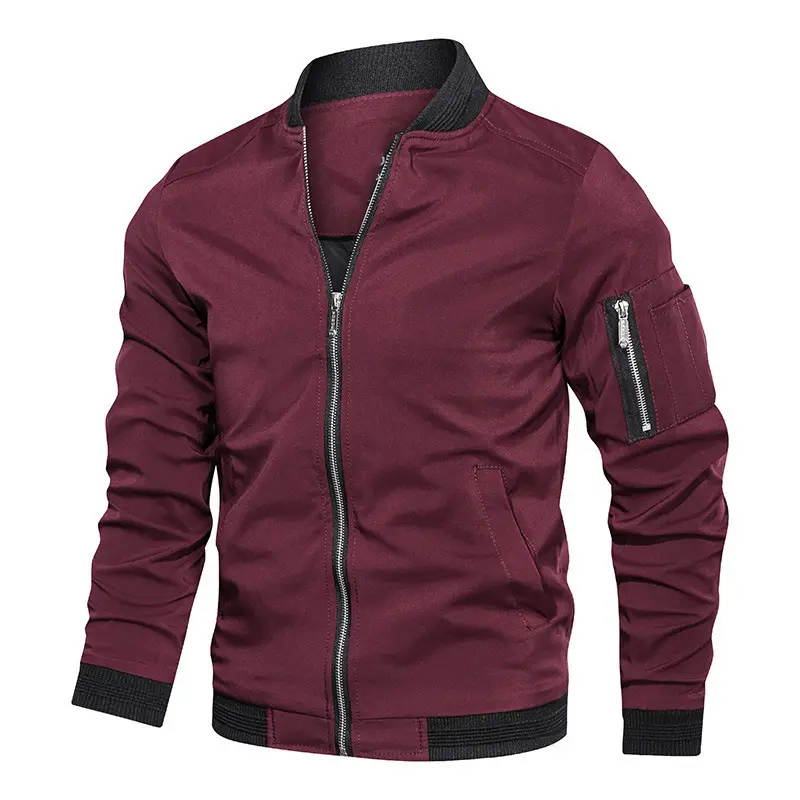 DIMUSI Spring Men's Bomber Jacket Casual Men Men's Lightweight Sportswear Jacket Fashion Windbreaker Zip Up Coat with Pockets