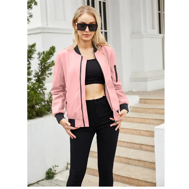 Spring Women's Bomber Jacket Fashion Girls MA-1 Pilot Lightweight Zipper Coats Women Streetwear Hip Hop Short Jackets Clothing