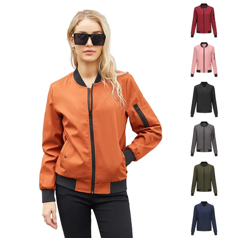 Spring Women's Bomber Jacket Fashion Girls MA-1 Pilot Lightweight Zipper Coats Women Streetwear Hip Hop Short Jackets Clothing