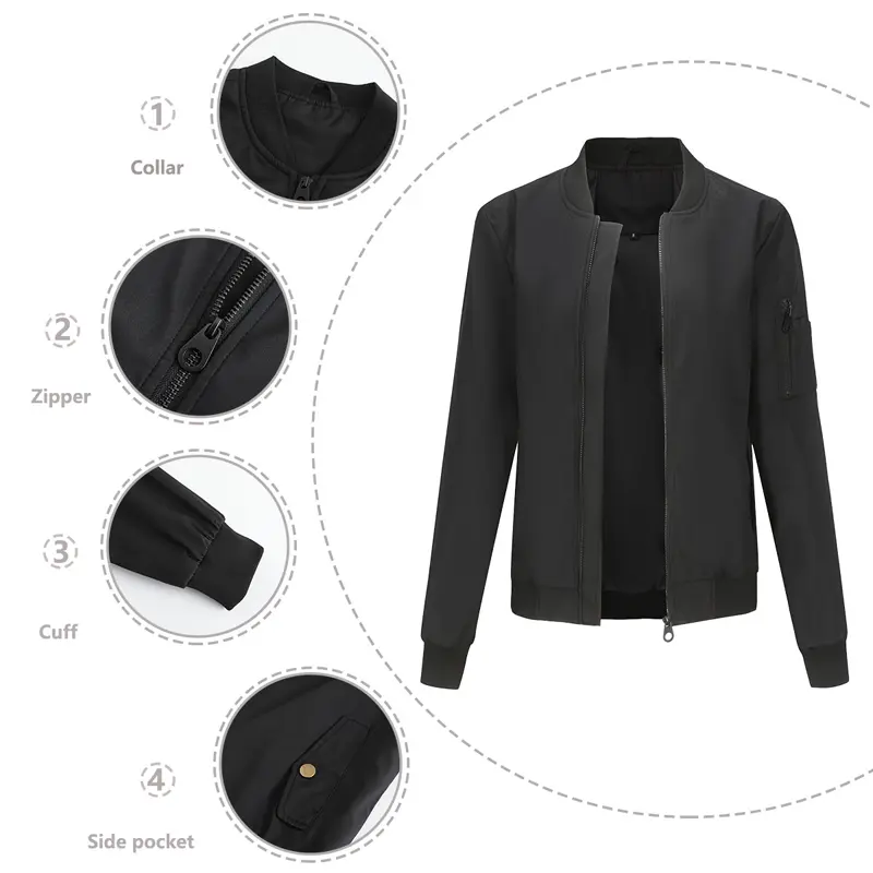 Spring Women's Bomber Jacket Fashion Girls MA-1 Pilot Lightweight Zipper Coats Women Streetwear Hip Hop Short Jackets Clothing