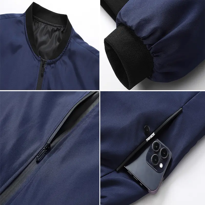 Spring Autumn Men's Bomber Jackets Casual Outdoor Windbreaker Work Coats For Mens Solid Color Zipper Baseball Jackets Clothing