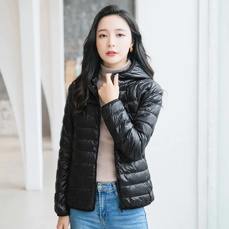 Winter Women Ultra Light Down Jackets Fashion Lady White Duck Down Coats Girls Solid Color Windbreaker Warm Jackets Clothing