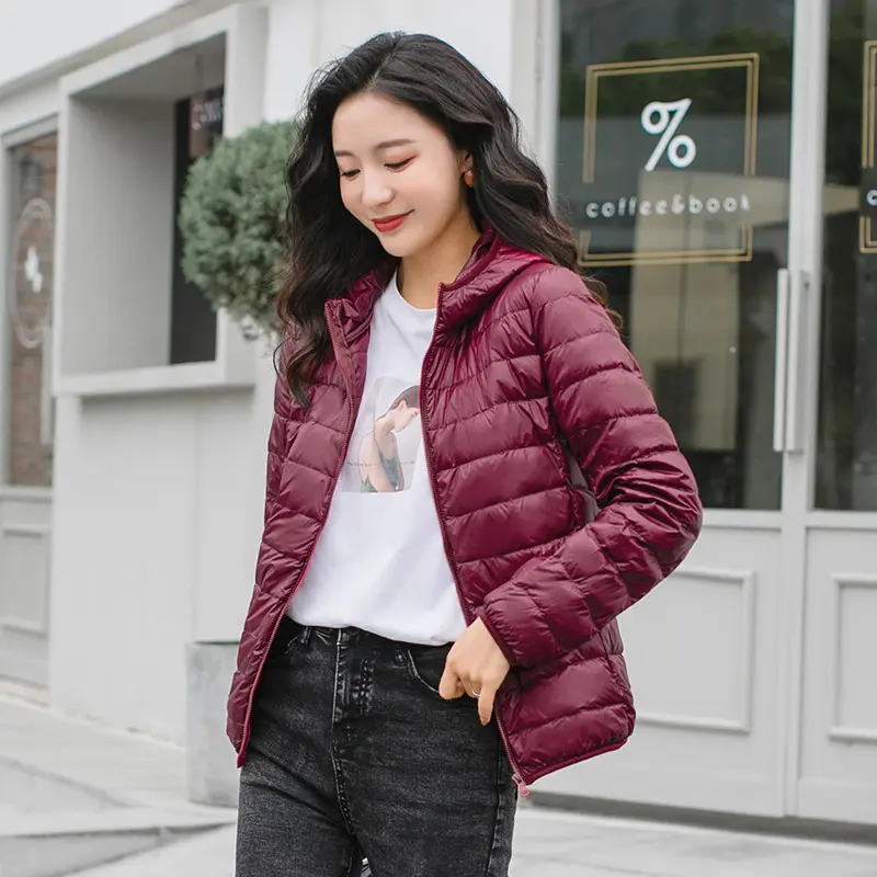 Winter Women Ultra Light Down Jackets Fashion Lady White Duck Down Coats Girls Solid Color Windbreaker Warm Jackets Clothing