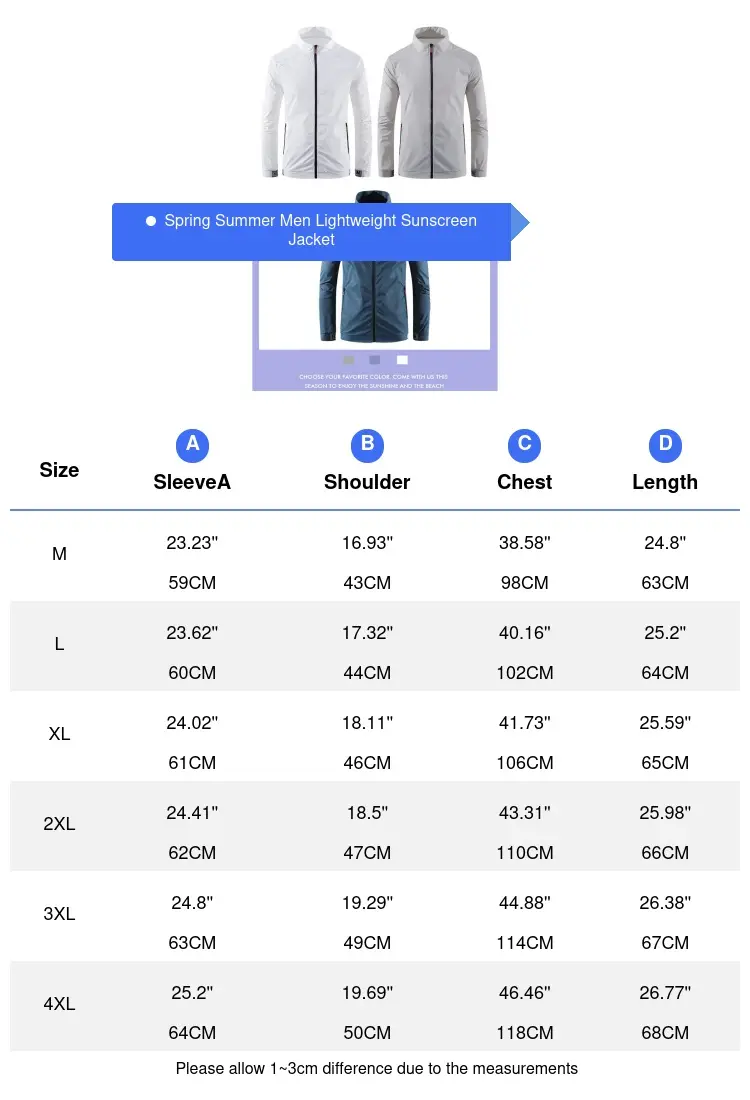 Spring Summer Men's Lightweight Jackets Fashion Men Sunscreen Hiking Coats Outdoor Men Sports Zipper Breathable Jacket Clothing