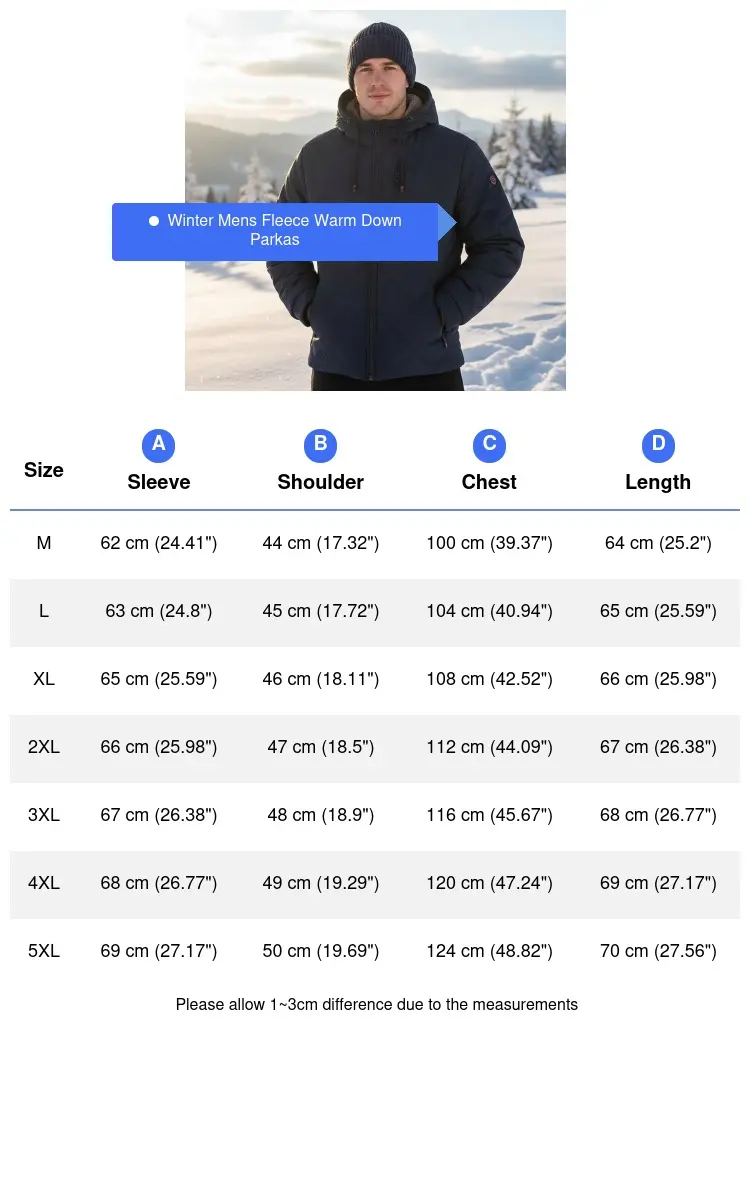 Winter Mens Warm Down Padded Jackets Outdoor Men Fleece Lined Thermal Hooded Parkas Men Cotton Snow Windbreaker Jacket Clothing