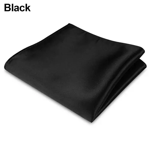 High Grade 2023 New Style Hot sale Silk Handkerchief Black Suit Accessories Solid Men Abraham s birthday Pocket Square