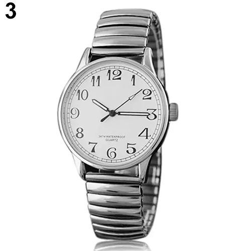 Black alloy Arabic numerals for men and women Elastic elastic band quartz watch set Lovers watch set