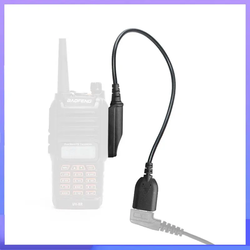 Adapter Cable Baofeng UV-9R Pro v2 Waterproof Walkie Talkie 2 Pin K Headset Speaker Mic for UV-XR BF-9700 GMRS-9R GT-3WP Radio