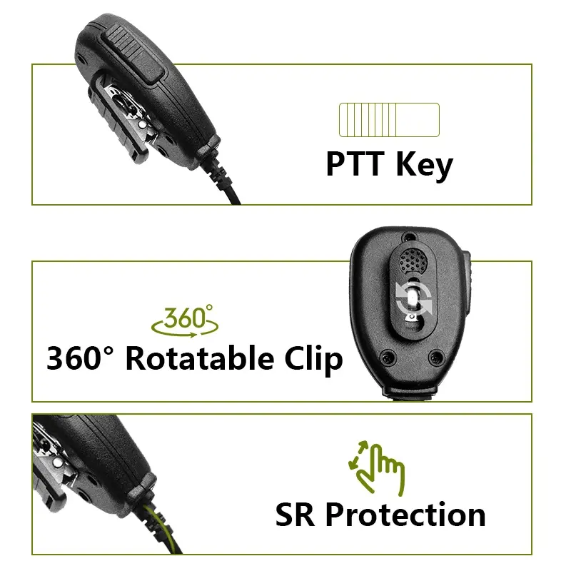 Baofeng Microphone Speaker Mic PTT Shoulder For DM-1701 UV-18 Pro UV5RH Ham Radio QuanSheng UV-K5 UV-K6 UV-5RPLUS Walkie Talkie