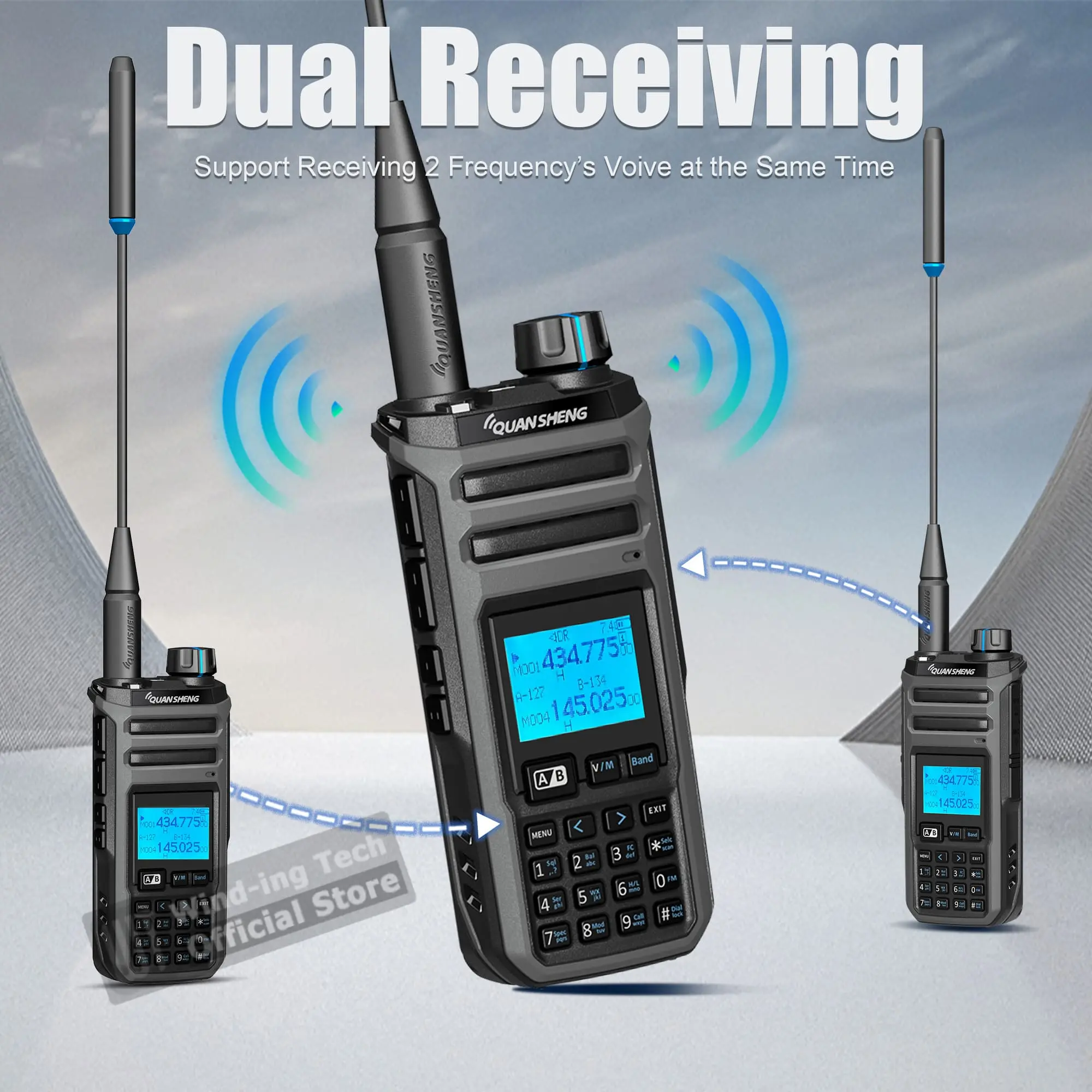 Quansheng TK11(5) Dual Receiving Multi Band 10W HF VHF UHF AM FM LSB CW 27MHz LW MW SW SSB Spectrum Analyzer Magic Voice Radio