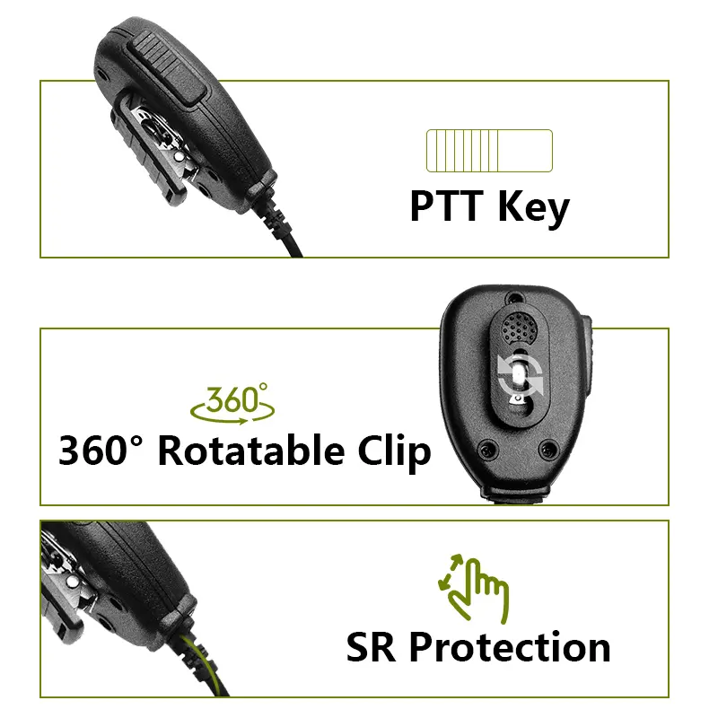 Baofeng Microphone Speaker Mic PTT Shoulder For DM-1701 UV-18 Pro UV5RH Ham Radio QuanSheng UV-K5 UV-K6 UV-5RPLUS Walkie Talkie