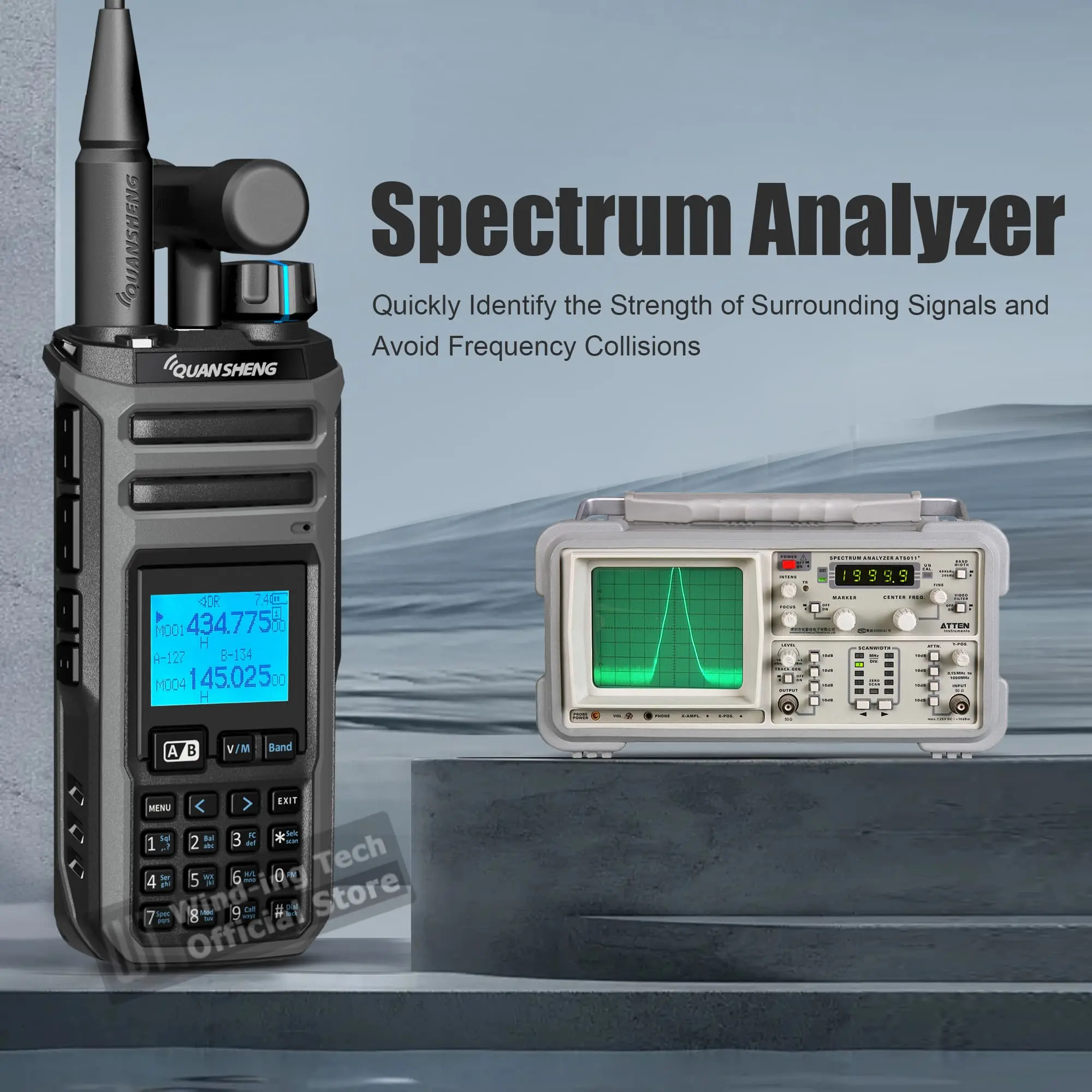 Quansheng TK11(5) Dual Receiving Multi Band 10W HF VHF UHF AM FM LSB CW 27MHz LW MW SW SSB Spectrum Analyzer Magic Voice Radio