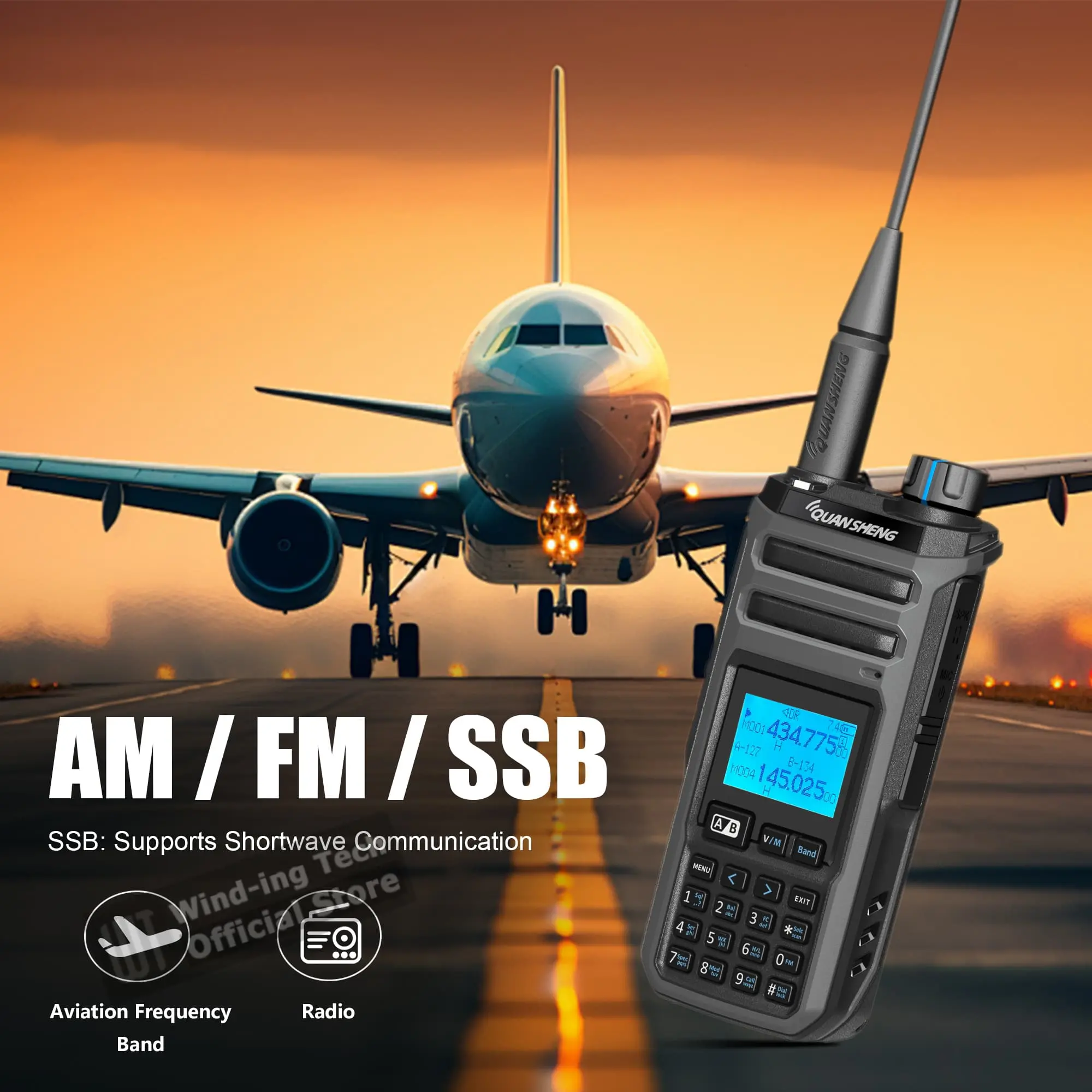 Quansheng TK11(5) Dual Receiving Multi Band 10W HF VHF UHF AM FM LSB CW 27MHz LW MW SW SSB Spectrum Analyzer Magic Voice Radio